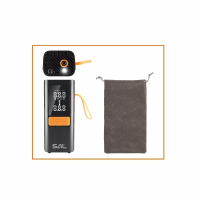 SAL SAAP6 Intelligens, automata pumpa, digitális légkompresszor telefon USB vésztöltővel, LED lámpával, vezeték nélküli, tölthető, ajándék tárolózsákkal
